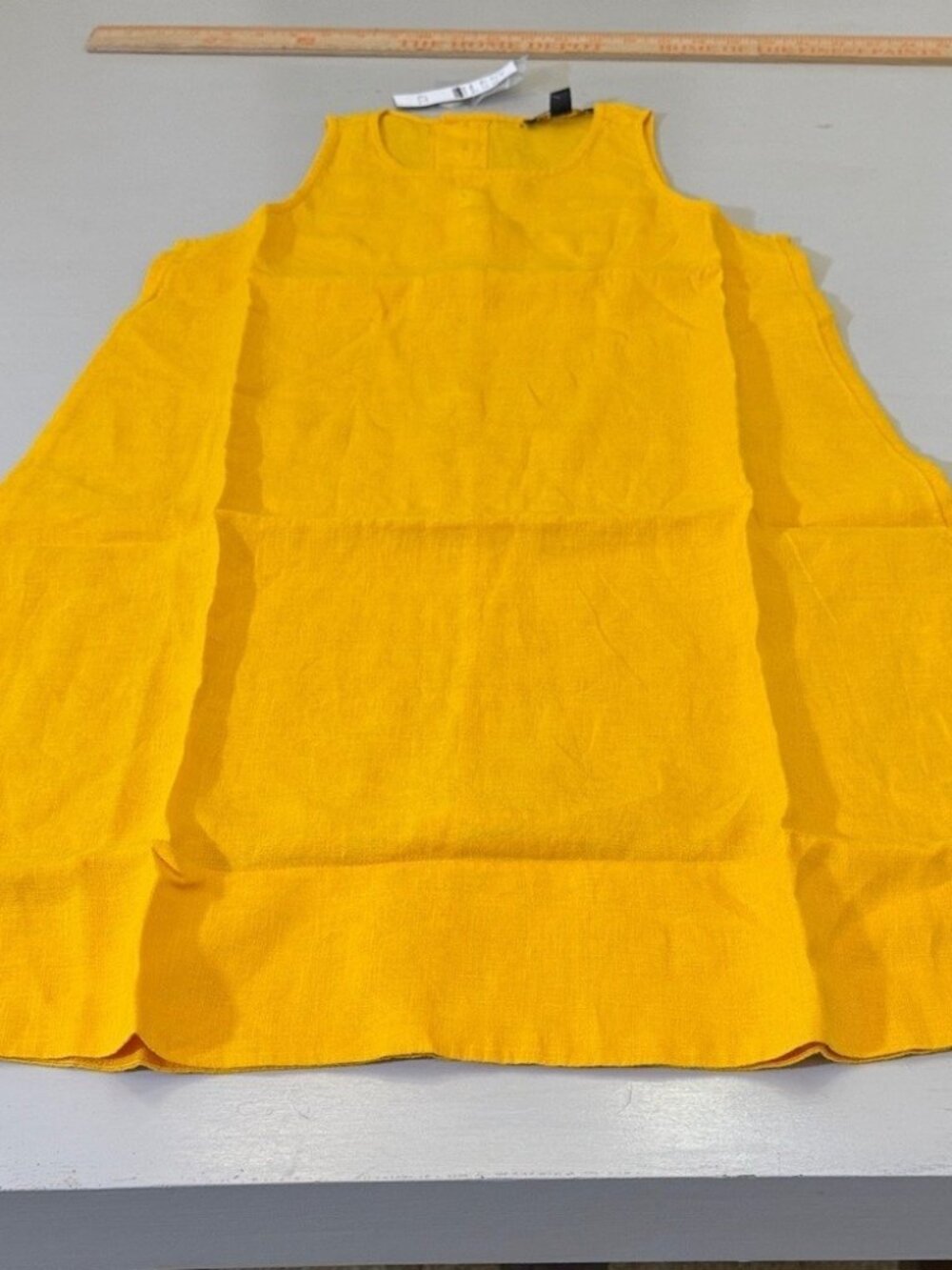 J.Crew Maxine Linen Button-Back Dress XXS Petite Yellow Sleeveless NWT Flawed - Picture 4 of 13
